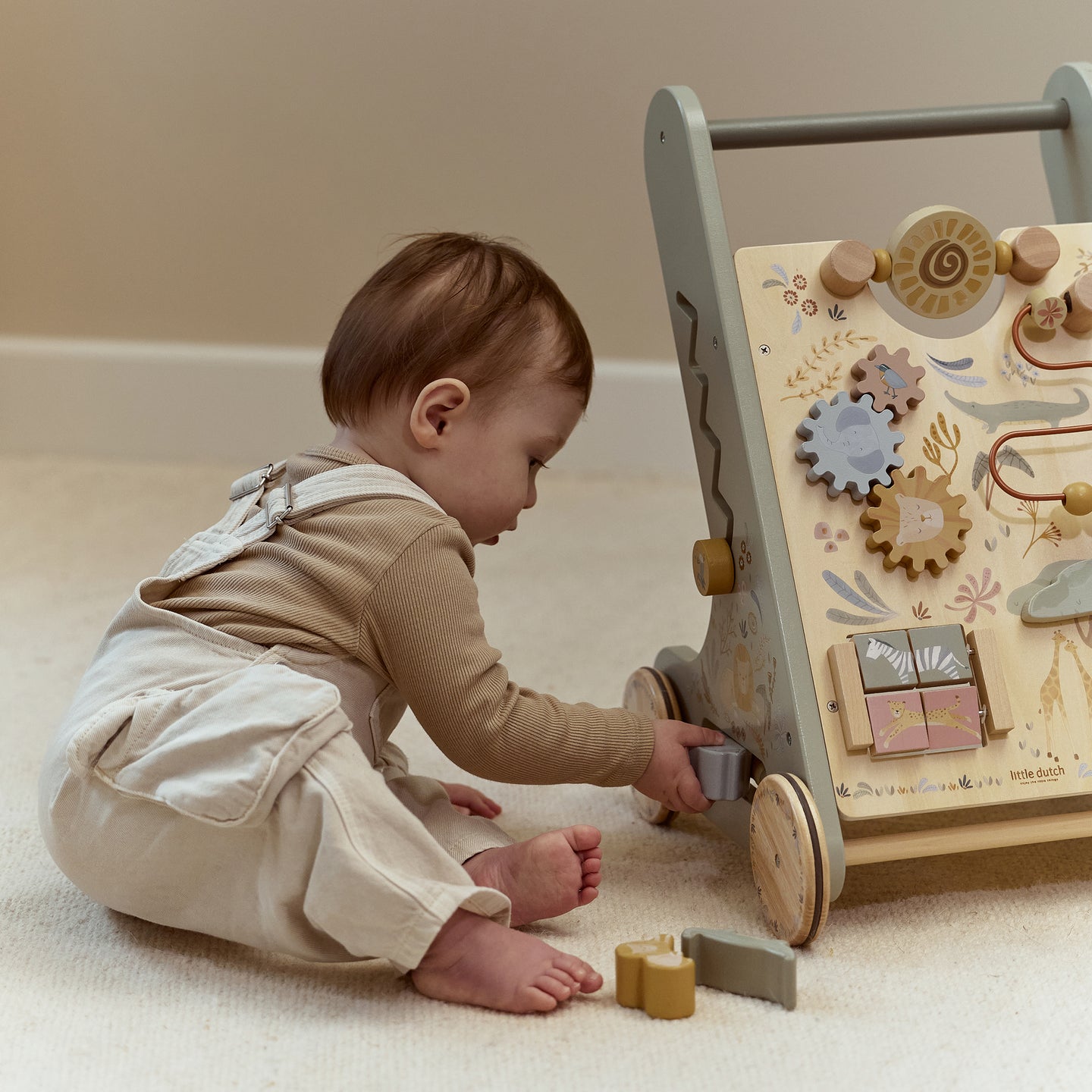 LITTLE DUTCH. Wooden baby activity walker Safari Friends FSC - Image 4