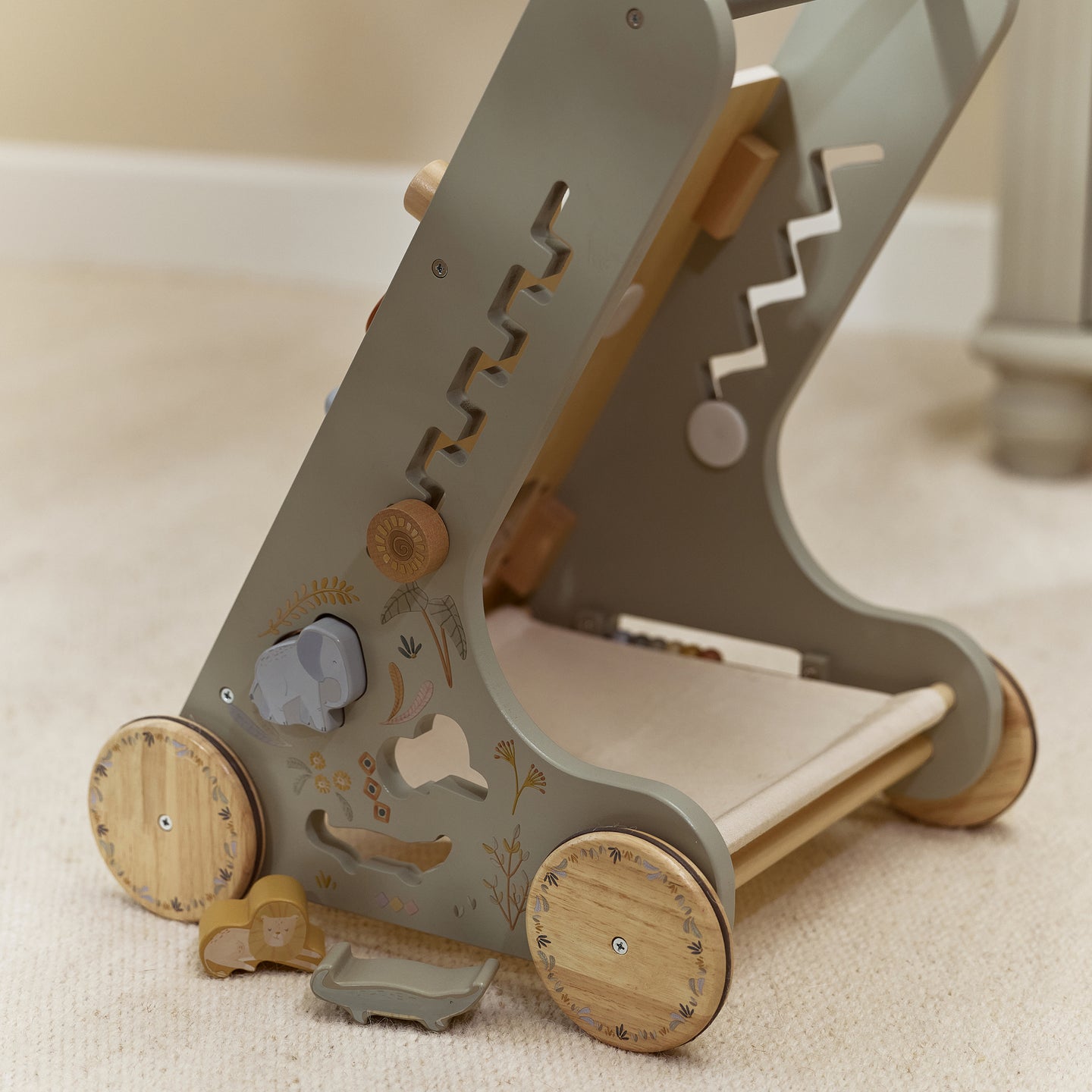 LITTLE DUTCH. Wooden baby activity walker Safari Friends FSC - Image 8