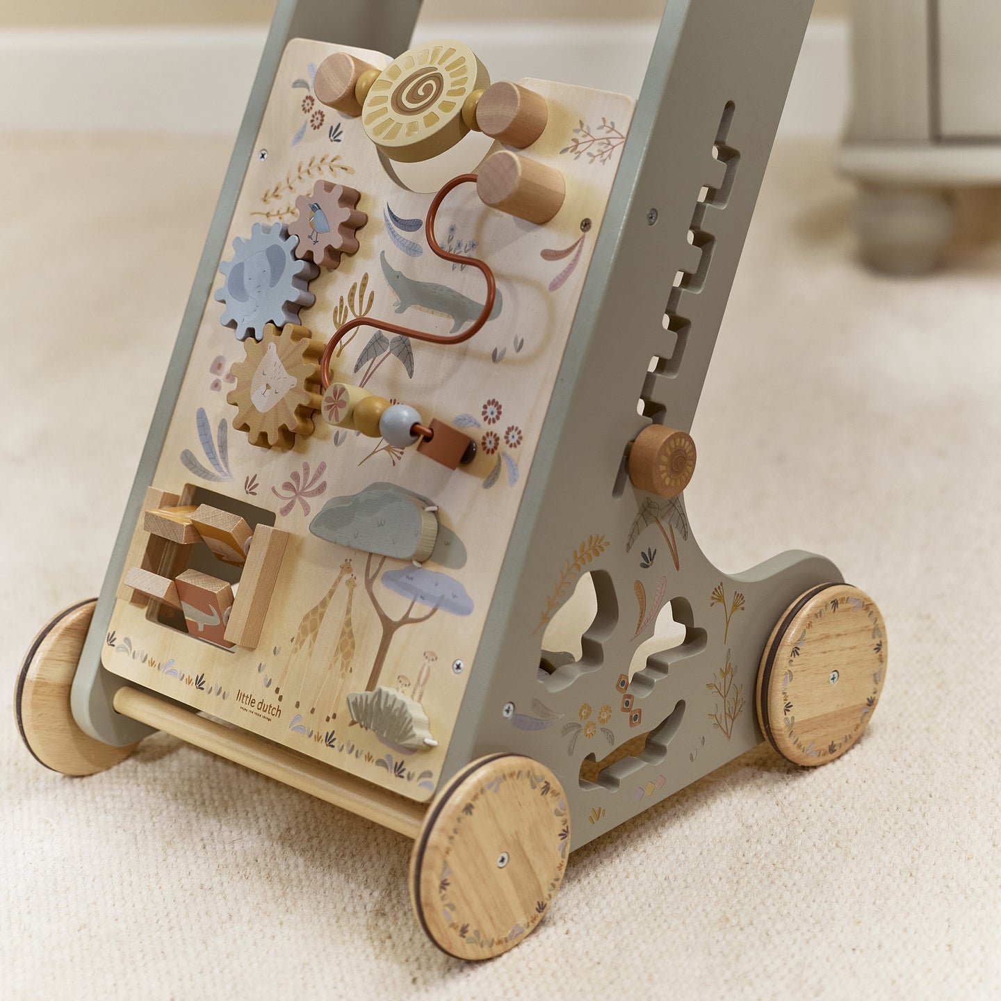 LITTLE DUTCH. Wooden baby activity walker Safari Friends FSC - Image 11