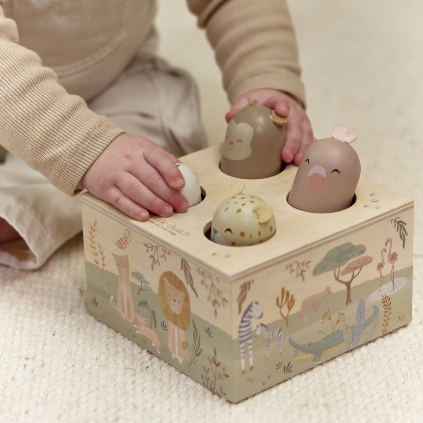 LITTLE DUTCH. Wooden Pop-up Toy Safari Friends FSC - Image 6