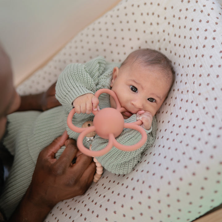 MUSHIE RATTLE TEETHER DAISY DUSTY ROSE - Image 5